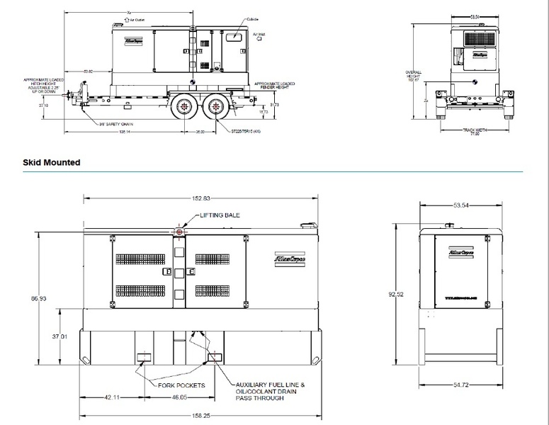  254P/290SB kW Atlas Copco QAS330-Tier IV Zero Hour Rebuild Diesel Generator