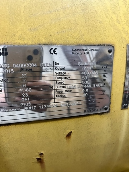  1038KVA kW 1038 kVA - 440 V Used Alternators/Gen ends