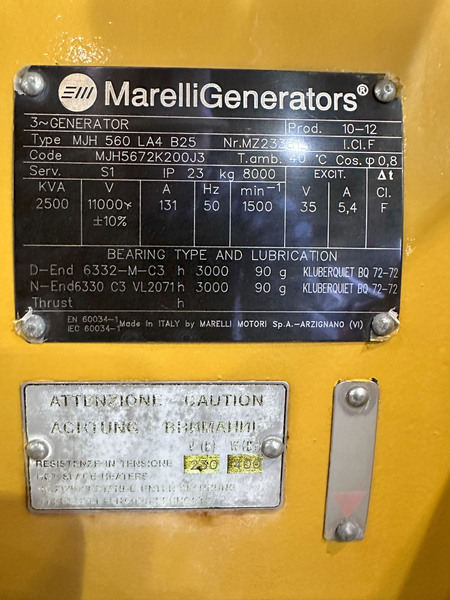  2000 kW - 13.8kV  Alternators/Gen ends