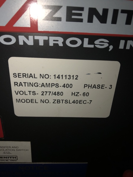 Zenith ATS-400 Amp Used Transfer Switches | Mid-America Engine