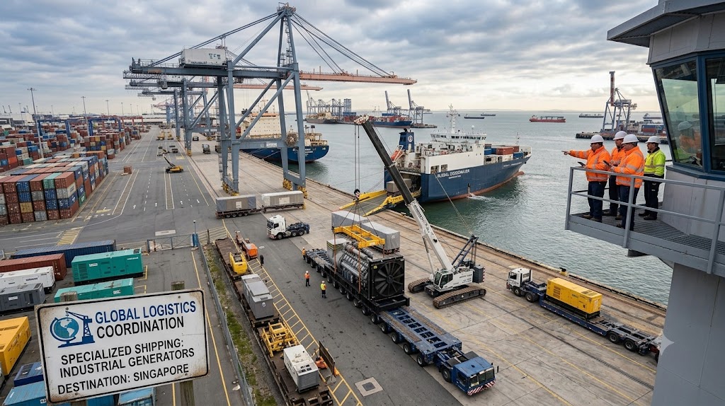 Generator at shipping port