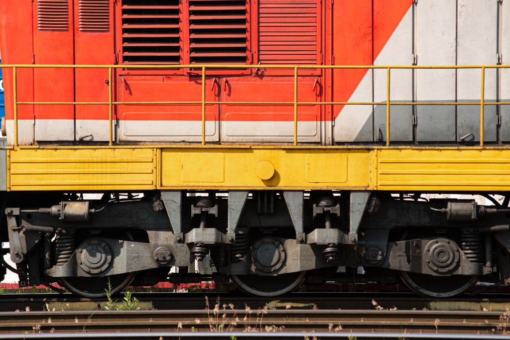 An image of a diesel engine in a locomotive. 